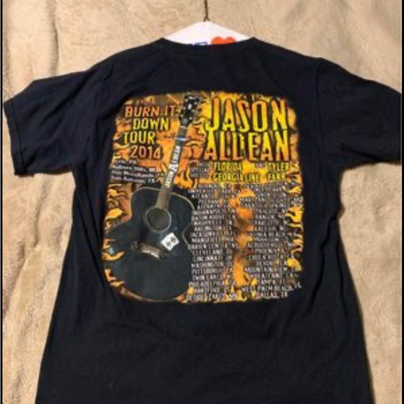 Jason Aldean Burn it Down Tour your 2014 Mens shirt size Small - Picture 2 of 6